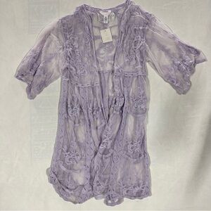 NWT Lauren Conrad lace whimsical fairy duster/bathing suit cover/ Cardigan